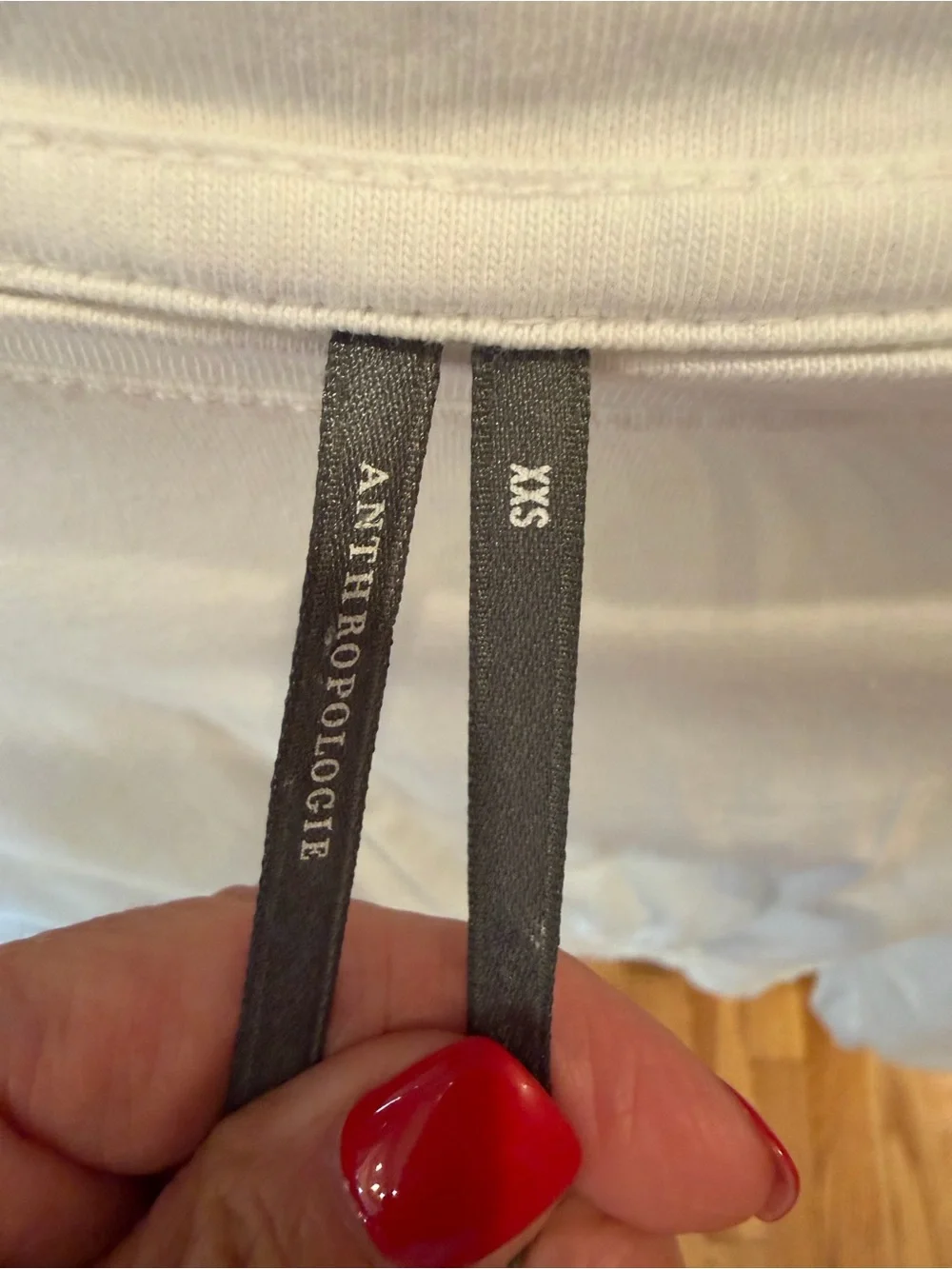Anthropologie Balloon Sleeve White Corset-Detail Top